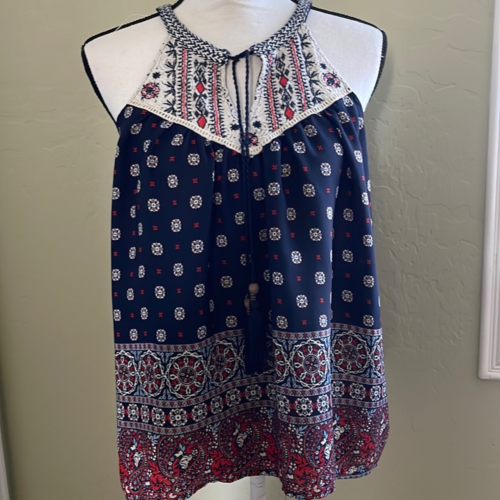 Embroidered halter top